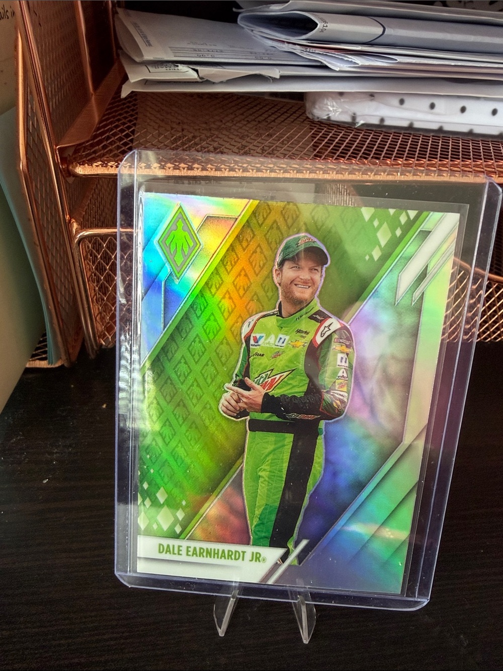 Dale Earnhardt Jr. Holo Racing Card - Green